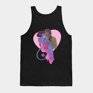 Tuck love Valentine’s Day on black Tank Top